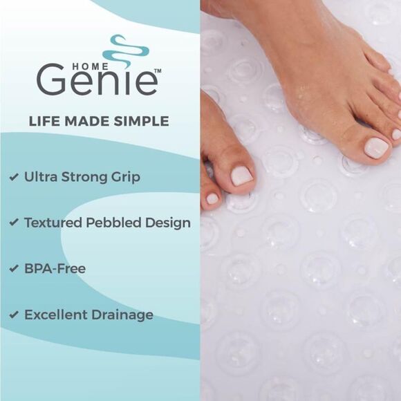 Ultra Strong Grip Long Bath Tub Floor Mats with Suction Cup Grips and Dr… - Picture 2 of 9